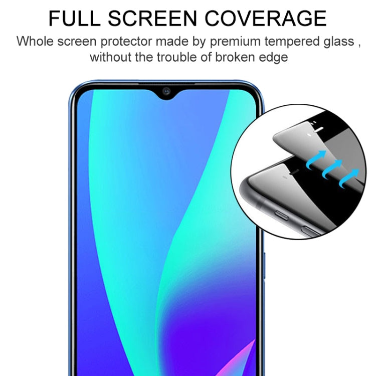 For OPPO Realme C15 Full Glue Full Screen Tempered Glass Film