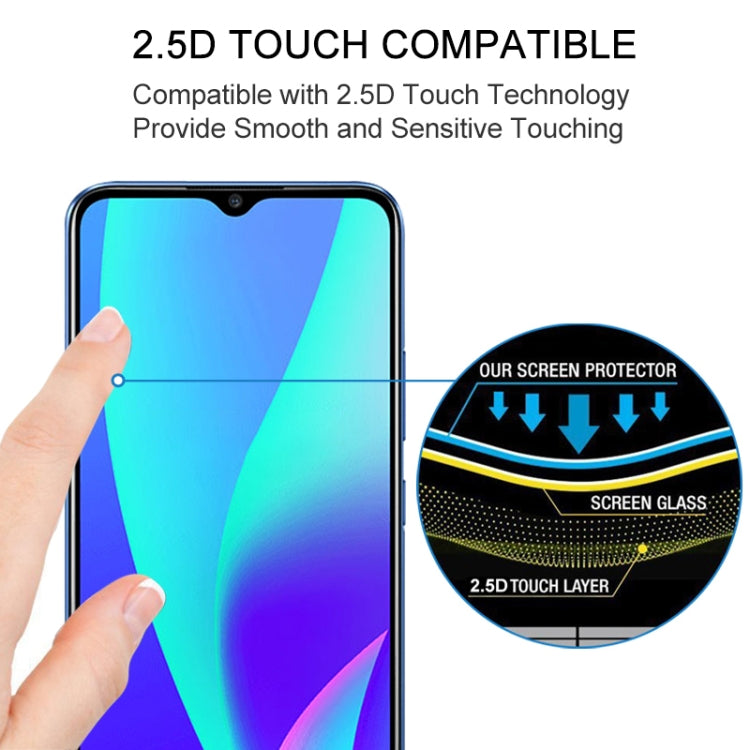 For OPPO Realme C15 Full Glue Full Screen Tempered Glass Film