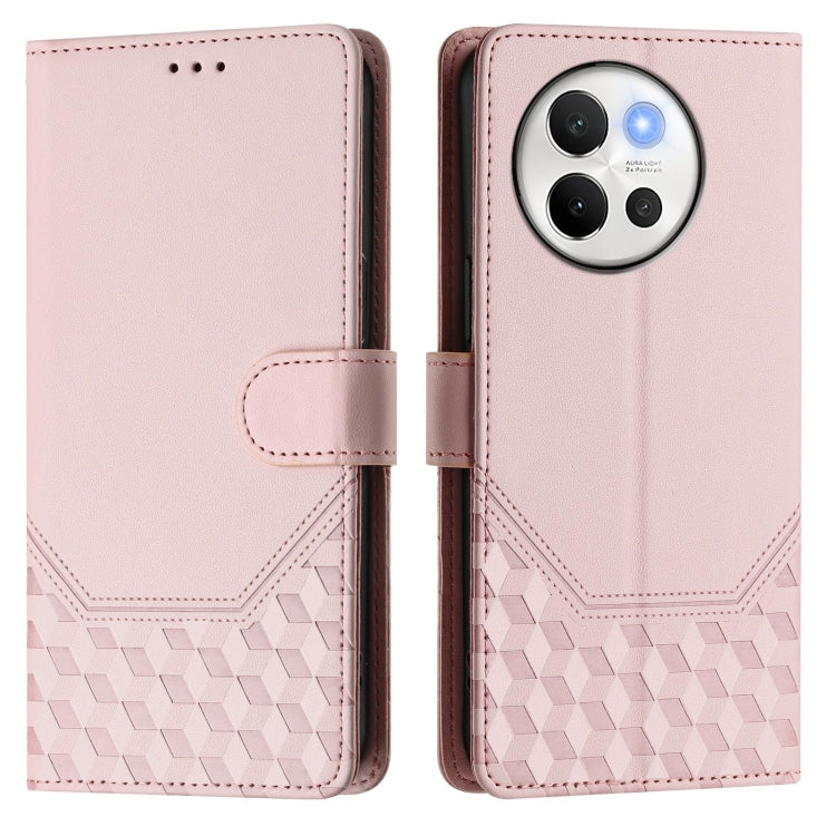 For vivo V40 Lite 5G / V30e 5G Global Honeycomb Embossing RFID Leather Phone Case