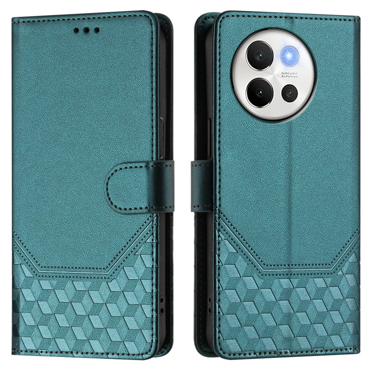 For vivo V40 Lite 5G / V30e 5G Global Honeycomb Embossing RFID Leather Phone Case