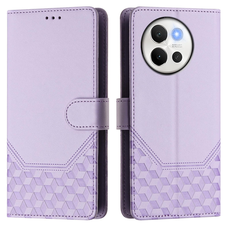 For vivo V40 Lite 5G / V30e 5G Global Honeycomb Embossing RFID Leather Phone Case