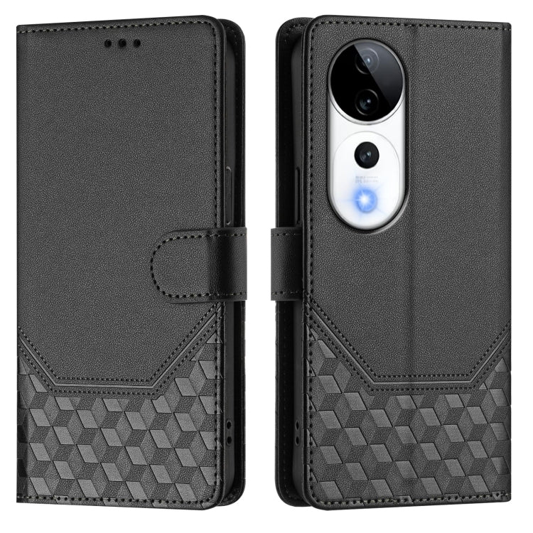 For vivo S19 Pro Honeycomb Embossing RFID Leather Phone Case