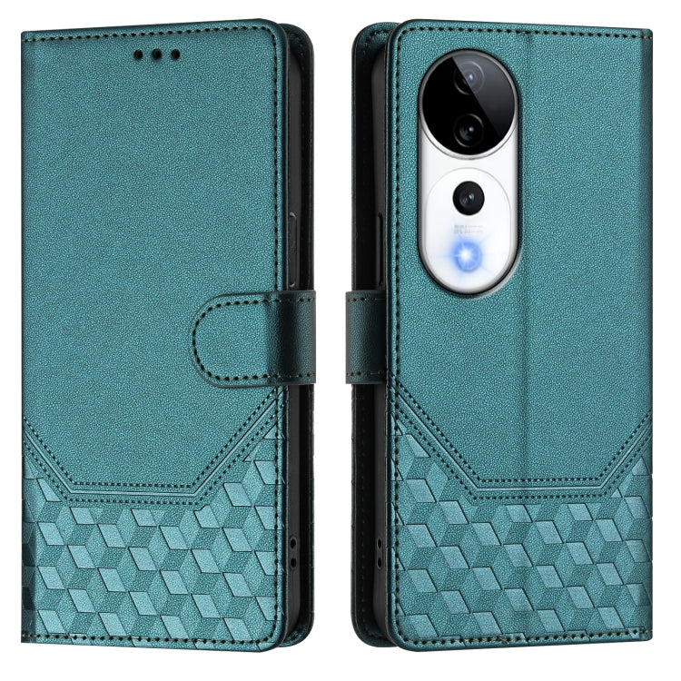 For vivo S19 Pro Honeycomb Embossing RFID Leather Phone Case