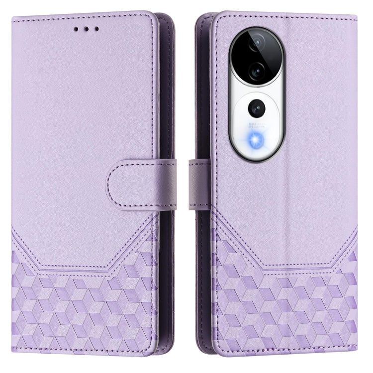 For vivo S19 Pro Honeycomb Embossing RFID Leather Phone Case