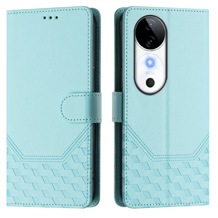 For vivo S19 Honeycomb Embossing RFID Leather Phone Case