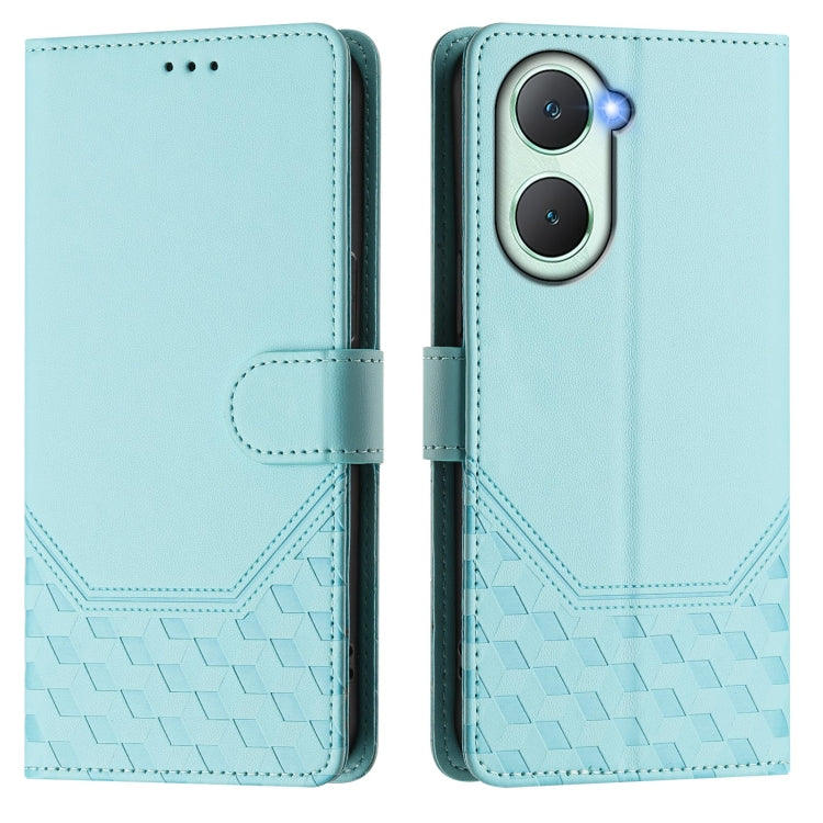 For vivo Y03 4G Global / Y18 4G Honeycomb Embossing RFID Leather Phone Case
