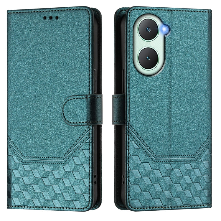 For vivo Y03 4G Global / Y18 4G Honeycomb Embossing RFID Leather Phone Case