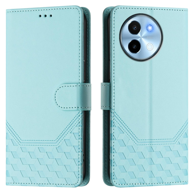 For vivo Y38 5G / Y200i / T3x Global Honeycomb Embossing RFID Leather Phone Case