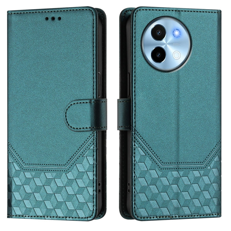 For vivo Y38 5G / Y200i / T3x Global Honeycomb Embossing RFID Leather Phone Case