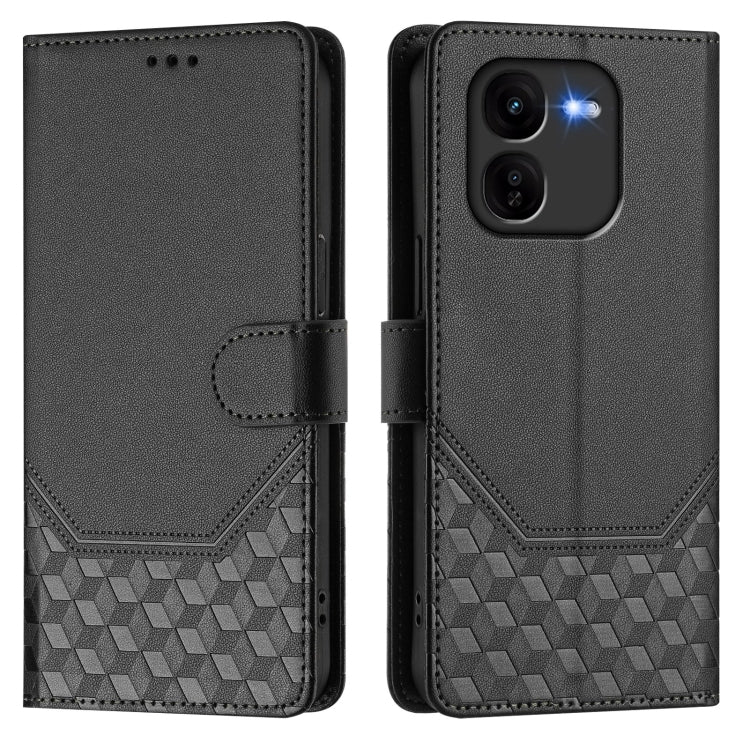For vivo iQOO Z9x Honeycomb Embossing RFID Leather Phone Case