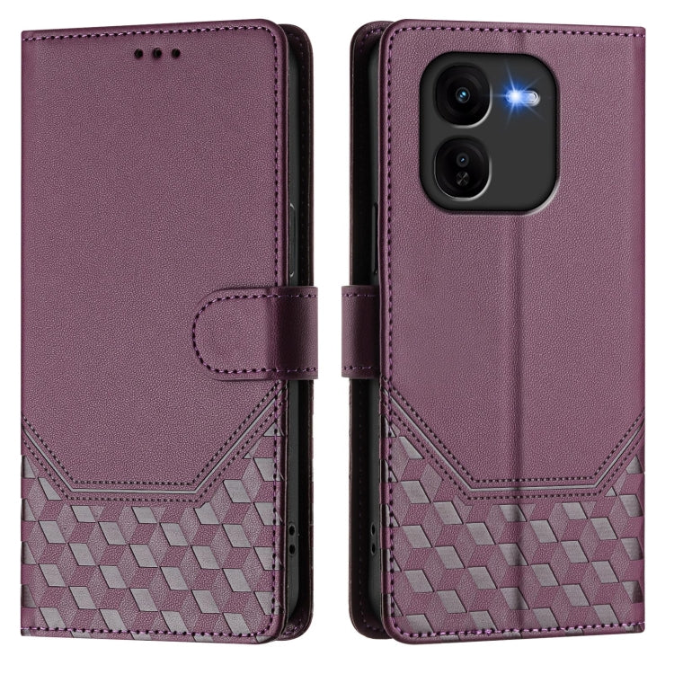 For vivo iQOO Z9x Honeycomb Embossing RFID Leather Phone Case