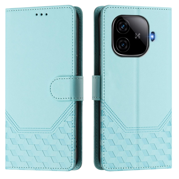 For vivo iQOO Z9 / Z9 Turbo Honeycomb Embossing RFID Leather Phone Case