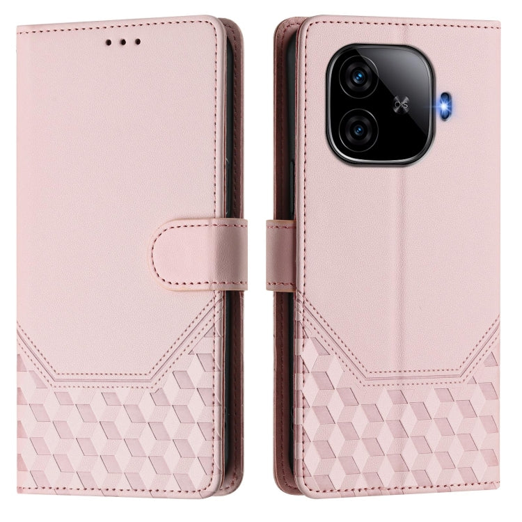 For vivo iQOO Z9 / Z9 Turbo Honeycomb Embossing RFID Leather Phone Case