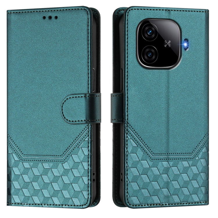 For vivo iQOO Z9 / Z9 Turbo Honeycomb Embossing RFID Leather Phone Case