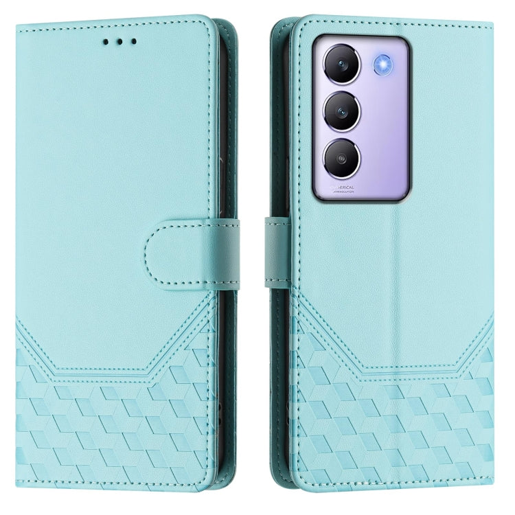 For vivo Y100 IDN / T3 5G IDN Honeycomb Embossing RFID Leather Phone Case
