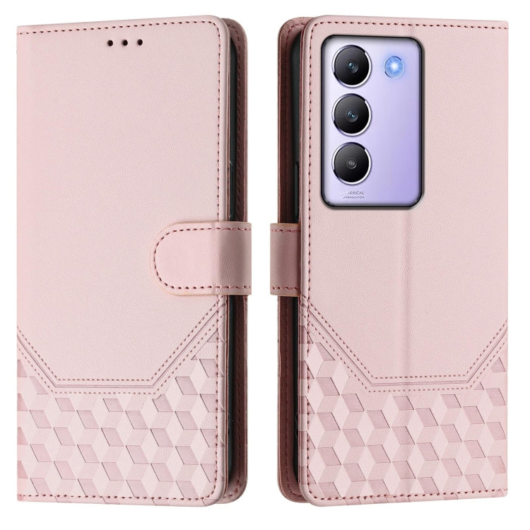 For vivo Y100 IDN / T3 5G IDN Honeycomb Embossing RFID Leather Phone Case