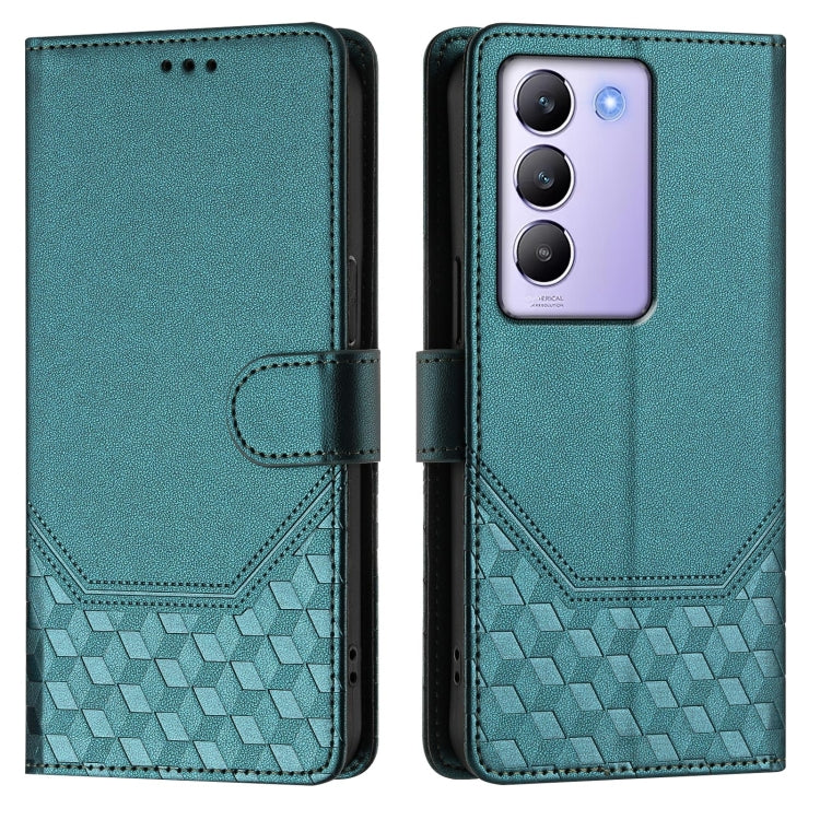 For vivo Y100 IDN / T3 5G IDN Honeycomb Embossing RFID Leather Phone Case
