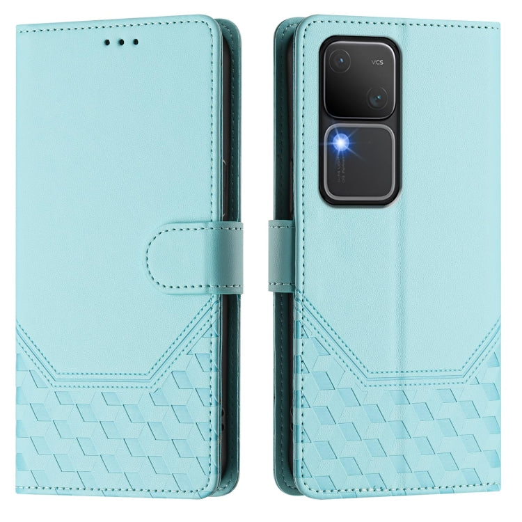 For vivo V30 5G / V30 Pro Global Honeycomb Embossing RFID Leather Phone Case