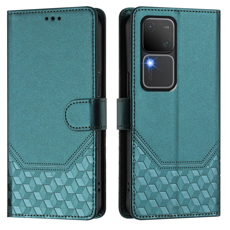 For vivo V30 5G / V30 Pro Global Honeycomb Embossing RFID Leather Phone Case
