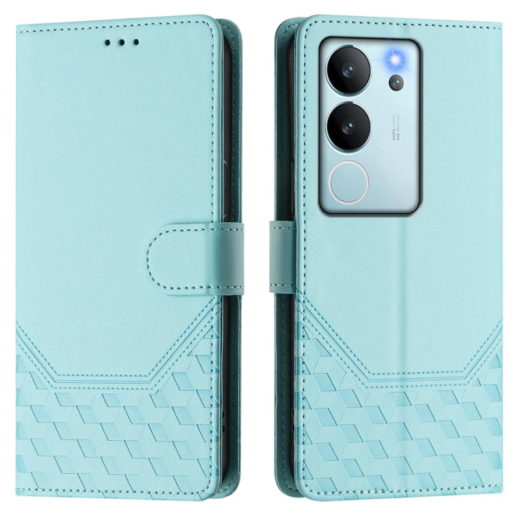For vivo V29e 5G / Y200 5G Global Honeycomb Embossing RFID Leather Phone Case