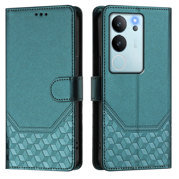 For vivo V29e 5G / Y200 5G Global Honeycomb Embossing RFID Leather Phone Case