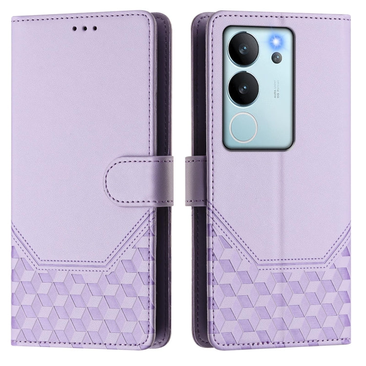 For vivo V29e 5G / Y200 5G Global Honeycomb Embossing RFID Leather Phone Case