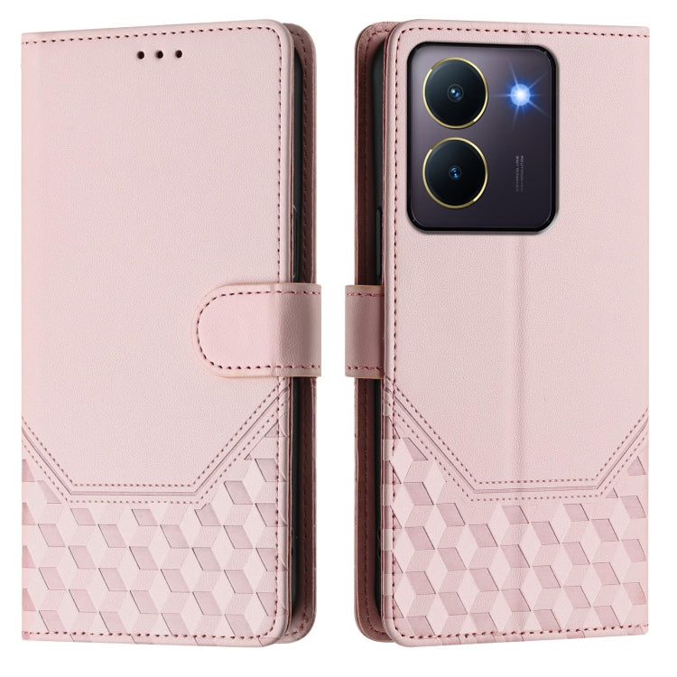 For vivo Y36 5G / 4G / Y27s 4G Global Honeycomb Embossing RFID Leather Phone Case