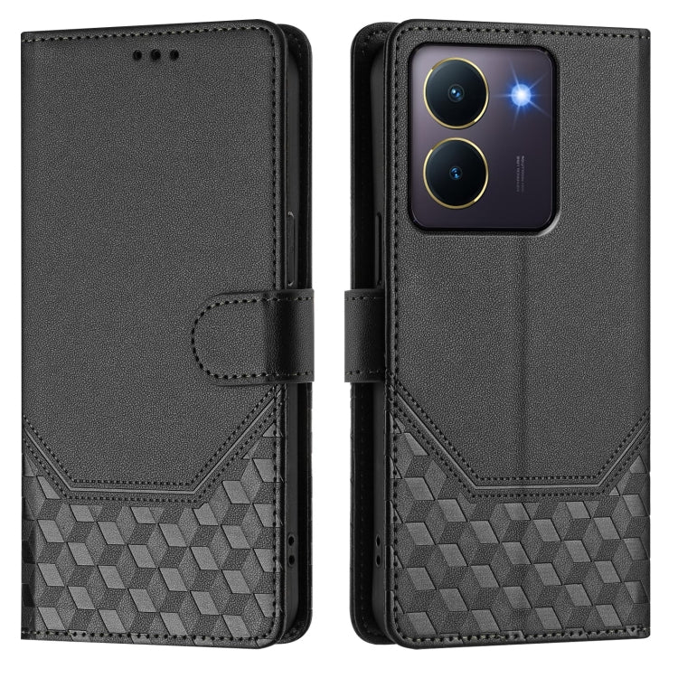 For vivo Y36 5G / 4G / Y27s 4G Global Honeycomb Embossing RFID Leather Phone Case