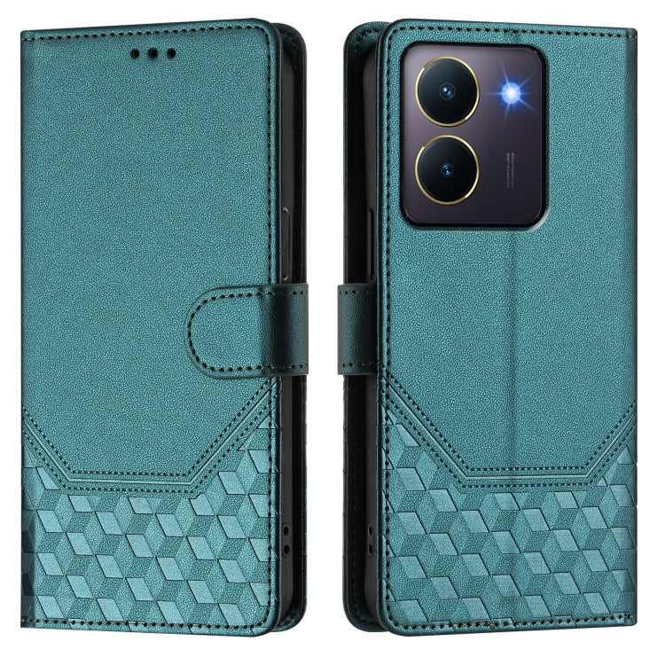 For vivo Y36 5G / 4G / Y27s 4G Global Honeycomb Embossing RFID Leather Phone Case