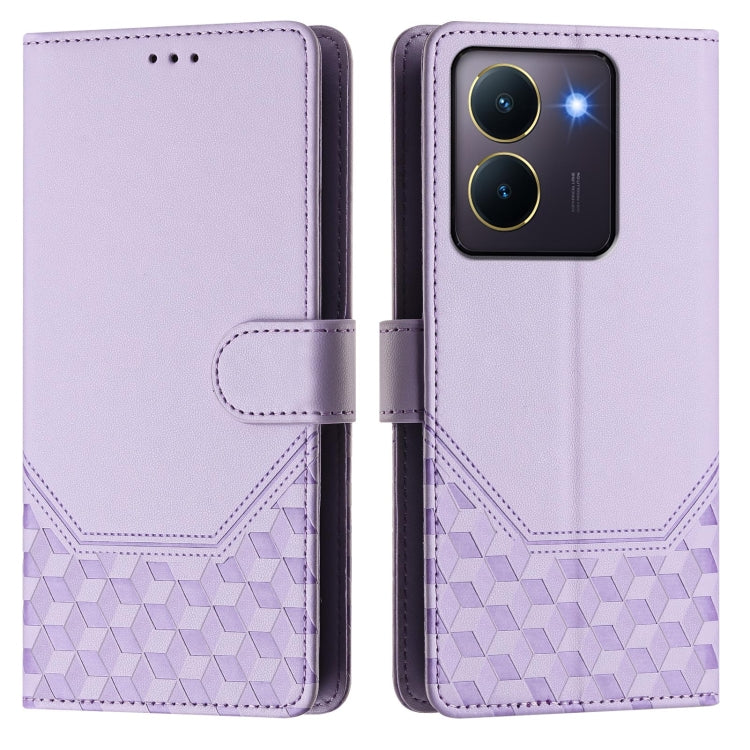 For vivo Y36 5G / 4G / Y27s 4G Global Honeycomb Embossing RFID Leather Phone Case