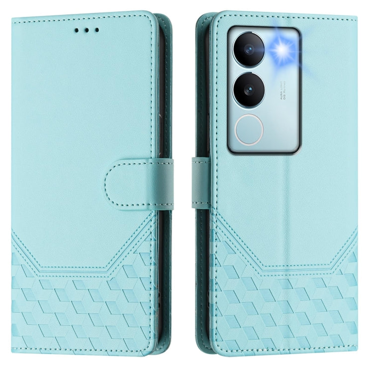 For vivo V29 5G / V29 Pro Global Honeycomb Embossing RFID Leather Phone Case