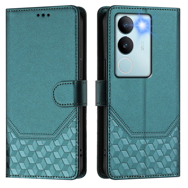 For vivo V29 5G / V29 Pro Global Honeycomb Embossing RFID Leather Phone Case