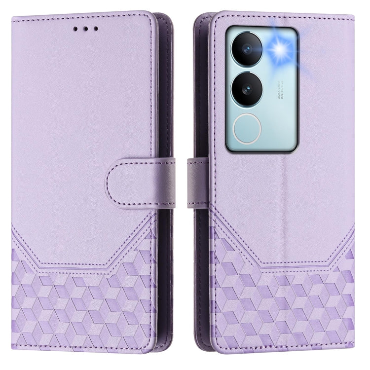 For vivo V29 5G / V29 Pro Global Honeycomb Embossing RFID Leather Phone Case