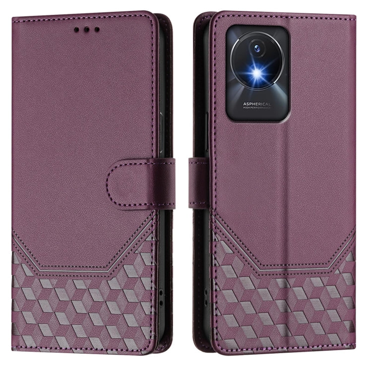 For vivo Y02a 4G / Y02 4G / Y11 2023 / Y02T Honeycomb Embossing RFID Leather Phone Case