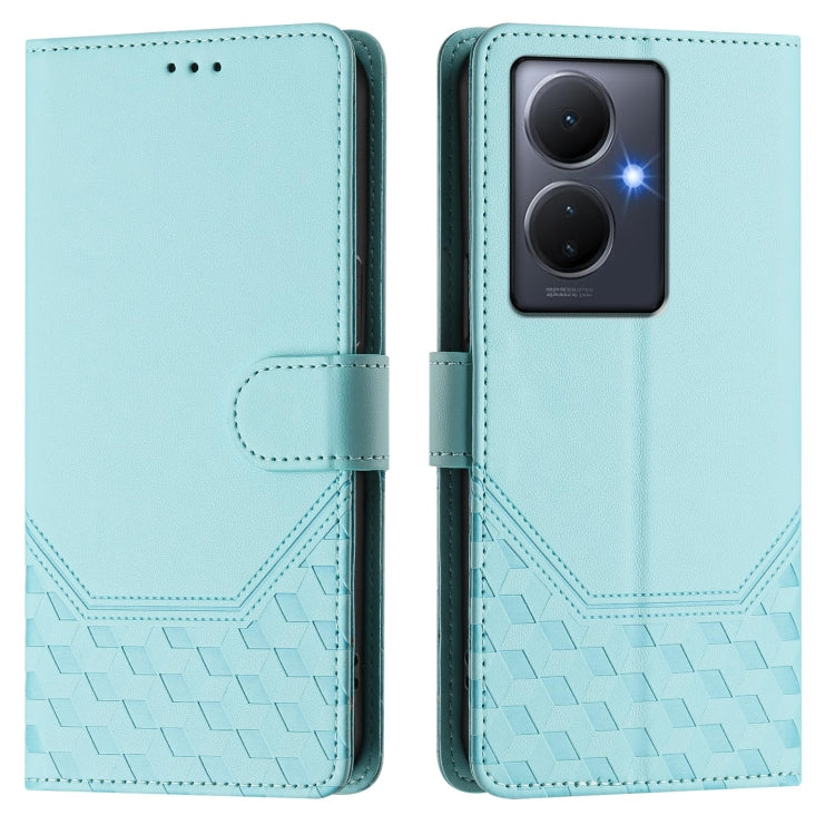 For vivo Y78+ 5G / Y78 5G Global Honeycomb Embossing RFID Leather Phone Case