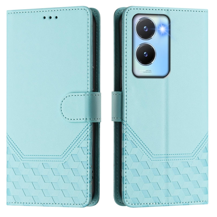 For vivo Y56 5G / Y16 4G / Y02s 4G Global Honeycomb Embossing RFID Leather Phone Case