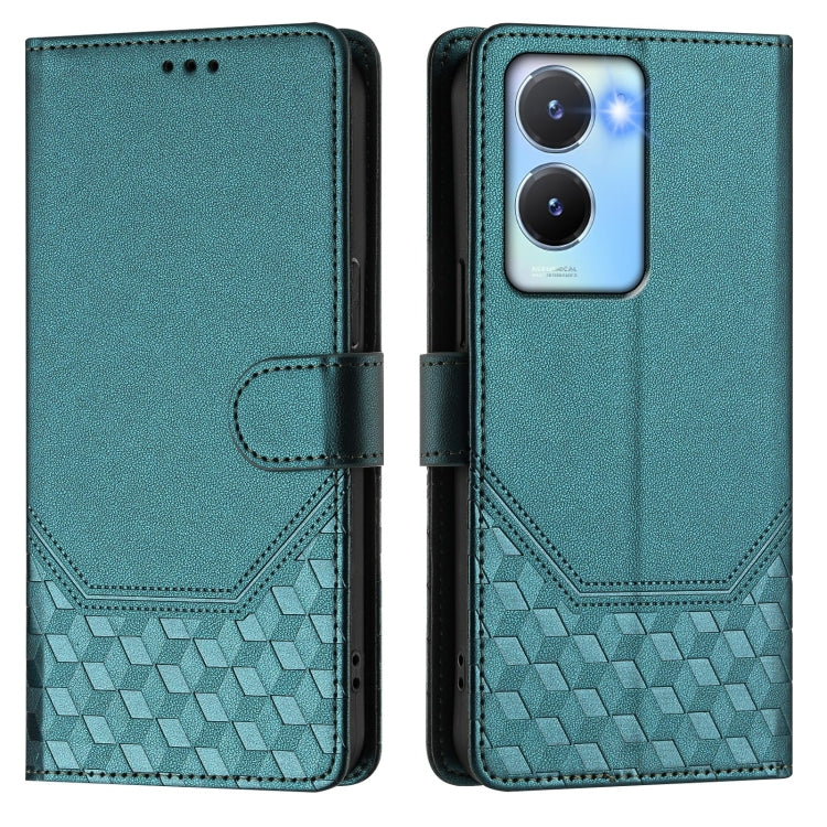 For vivo Y56 5G / Y16 4G / Y02s 4G Global Honeycomb Embossing RFID Leather Phone Case