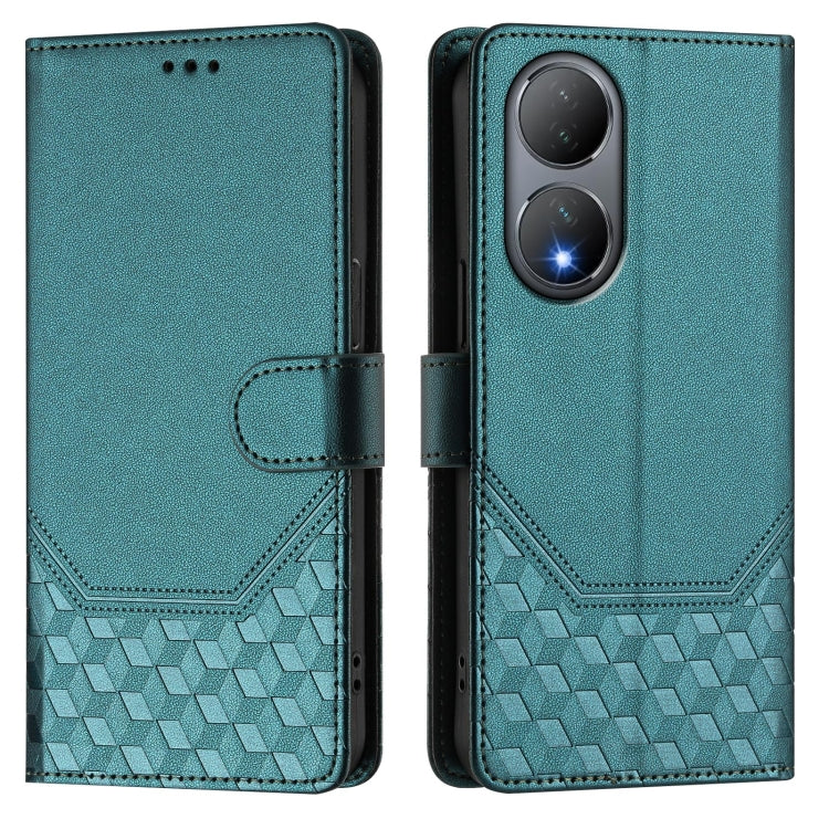 For vivo Y100 5G Global Honeycomb Embossing RFID Leather Phone Case