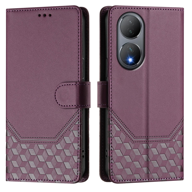 For vivo Y100 5G Global Honeycomb Embossing RFID Leather Phone Case