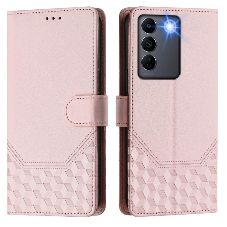 For vivo V27 5G / V27 Pro 5G Global Honeycomb Embossing RFID Leather Phone Case