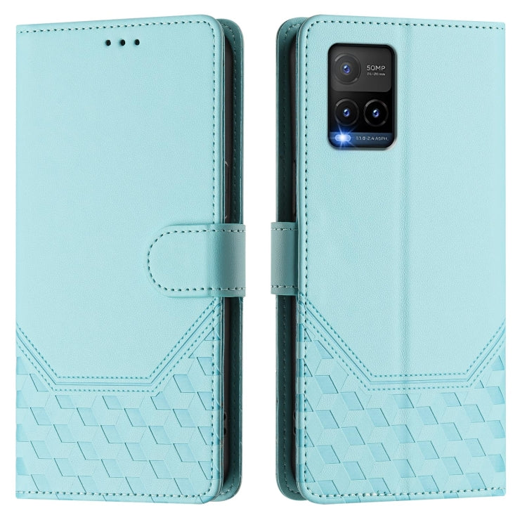 For vivo Y33s 4G / Y21 2021 / Y21s / Y21T Honeycomb Embossing RFID Leather Phone Case
