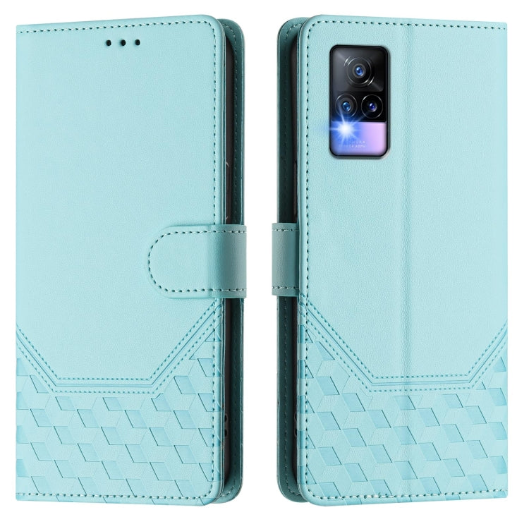 For vivo V20 / Y73 2021 Honeycomb Embossing RFID Leather Phone Case