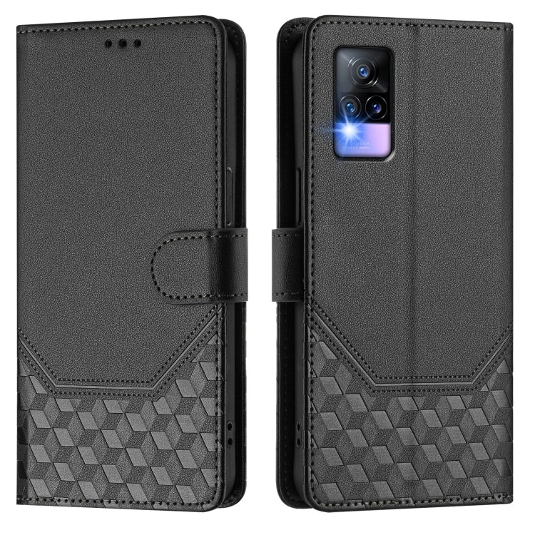 For vivo V20 / Y73 2021 Honeycomb Embossing RFID Leather Phone Case