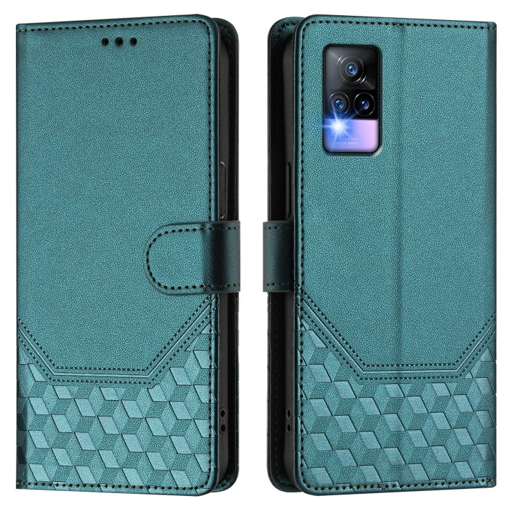 For vivo V20 / Y73 2021 Honeycomb Embossing RFID Leather Phone Case