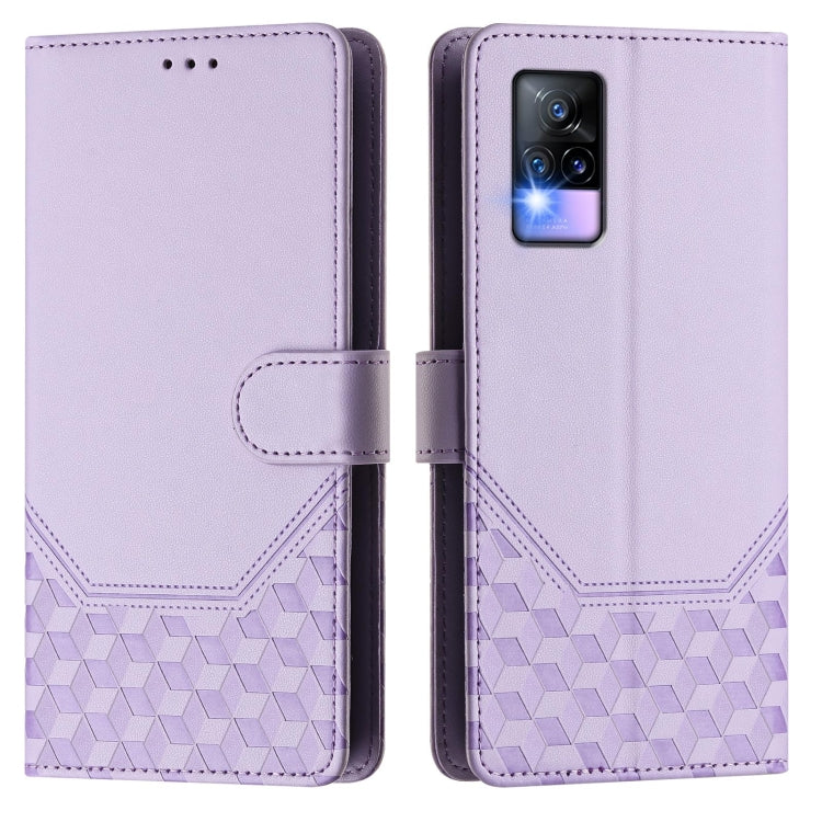 For vivo V20 / Y73 2021 Honeycomb Embossing RFID Leather Phone Case