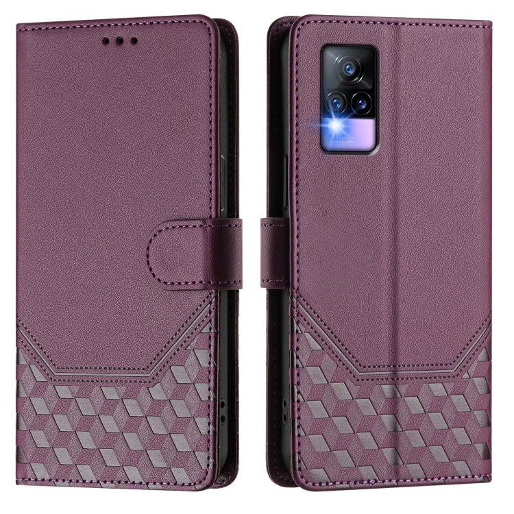 For vivo V20 / Y73 2021 Honeycomb Embossing RFID Leather Phone Case