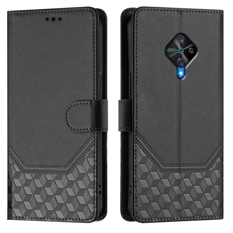 For vivo Y51a 2021 / Y33 4G 2021 Honeycomb Embossing RFID Leather Phone Case