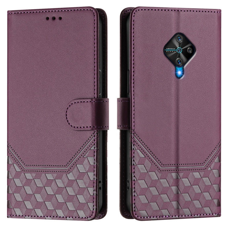 For vivo Y51a 2021 / Y33 4G 2021 Honeycomb Embossing RFID Leather Phone Case