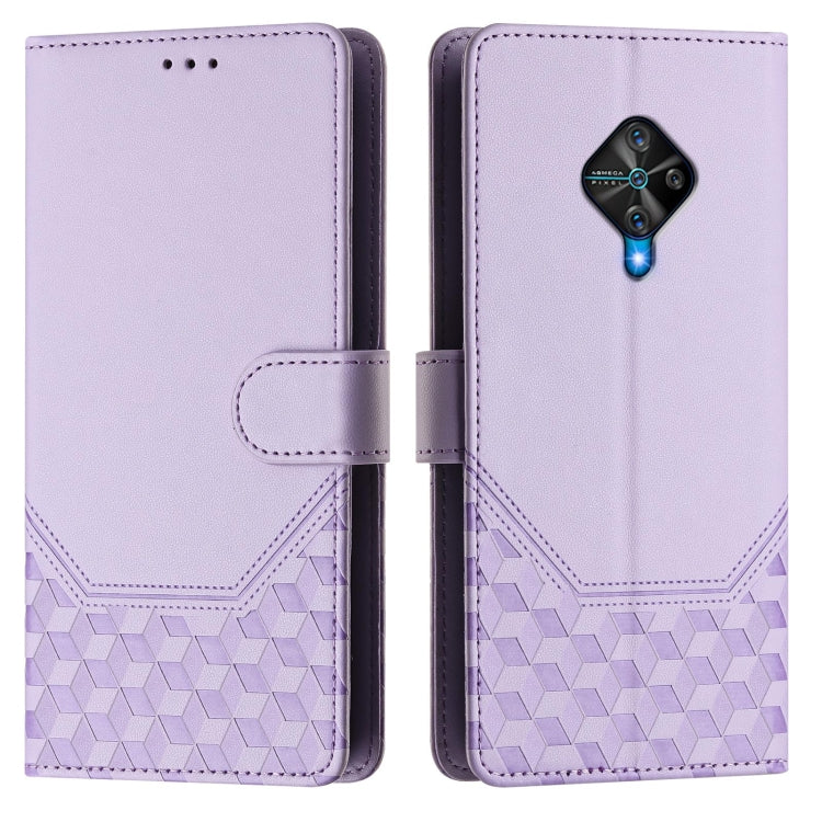 For vivo Y31 4G 2021 India / Y53s 4G Honeycomb Embossing RFID Leather Phone Case