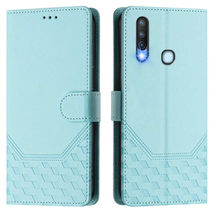 For vivo Y17 / Y15 / Y12 / Y11 Honeycomb Embossing RFID Leather Phone Case
